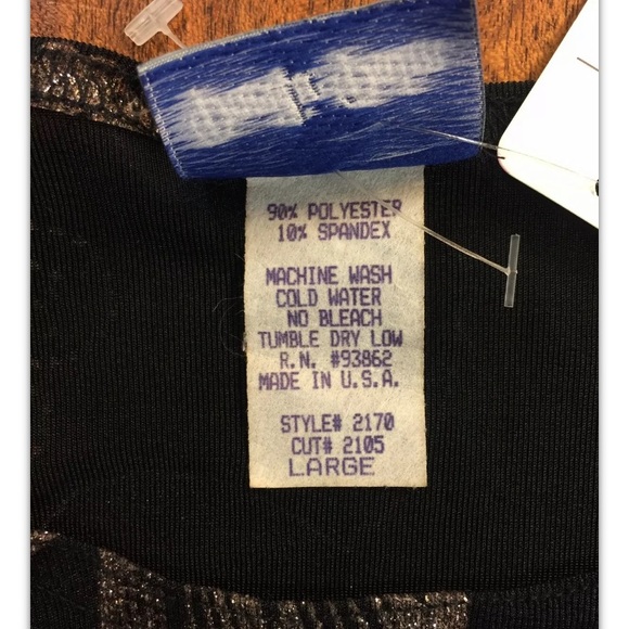 Pacific Palm, Women, blouse, black, stamped sparkle flowers, formal, size L.: - Picture 7 of 8